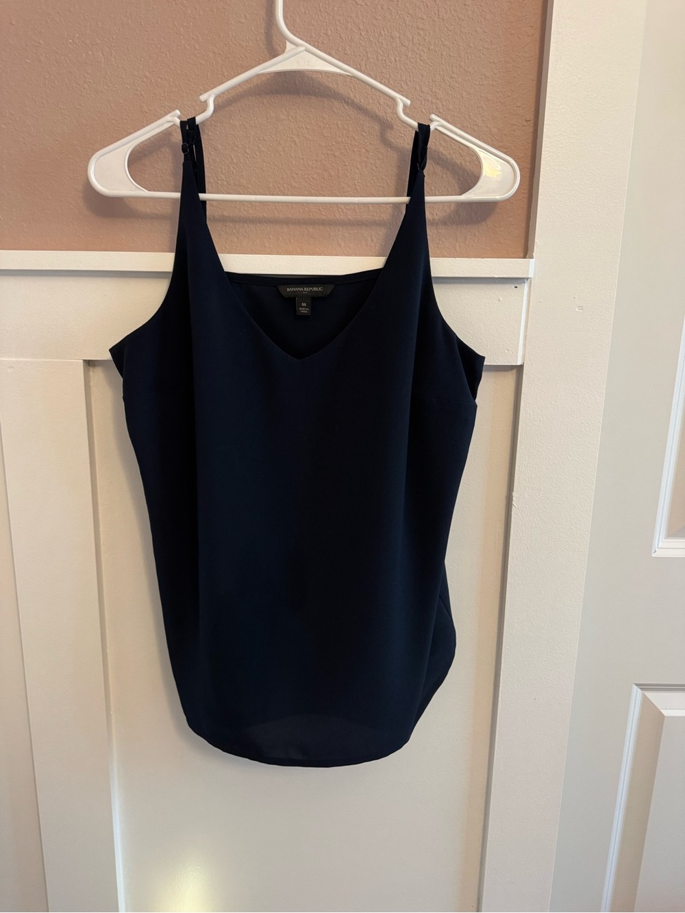 Banana Republic Navy Blue V-Neck Spaghetti Strap Camisole Top